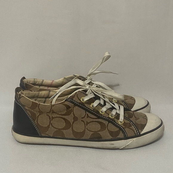 Coach Barrett monogram leather detail sneakers size 9 EUC - Picture 5 of 7